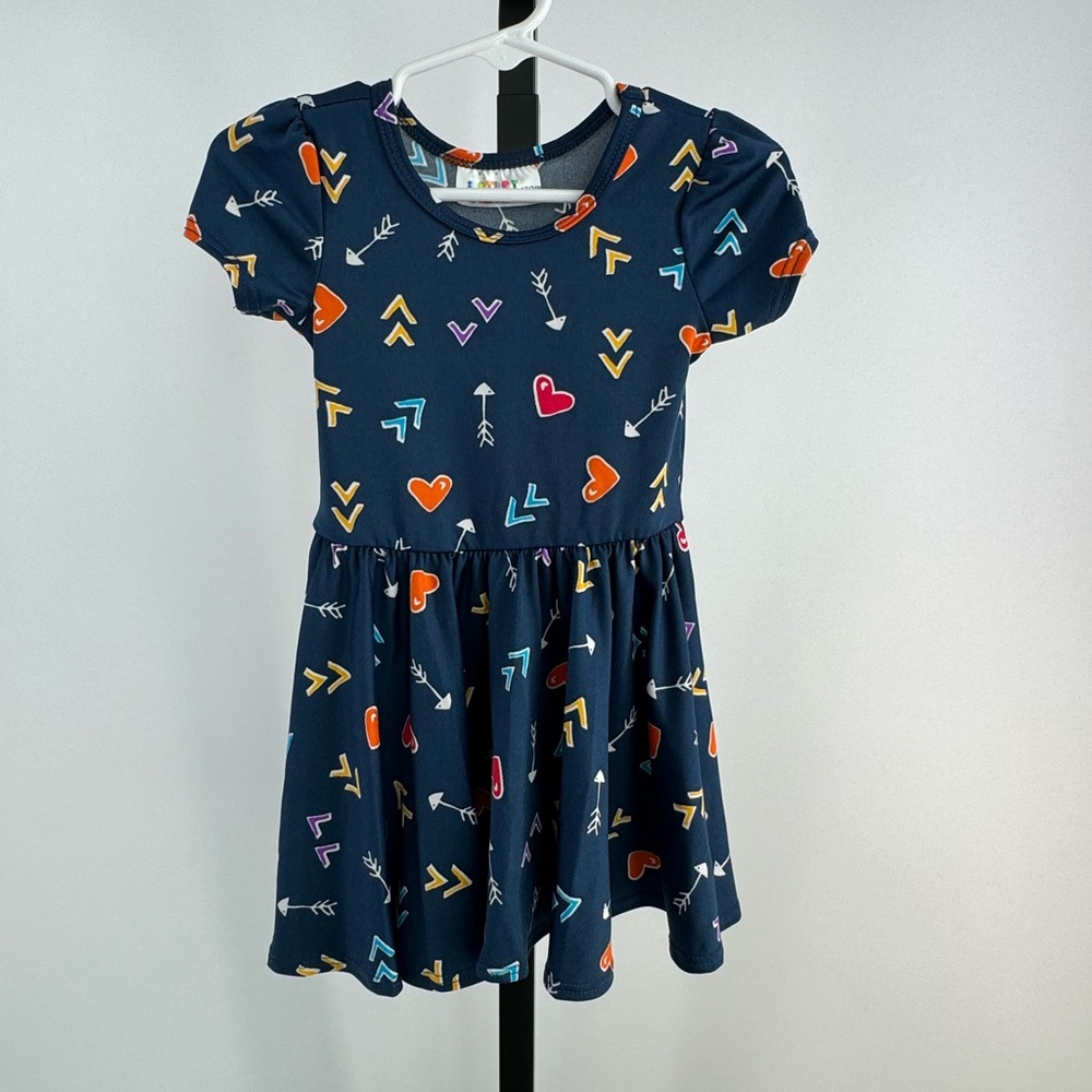 Dot Dot Smile blue heart cap sleeve dress size 12-24 months New with tags